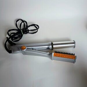 InStyler Rotating Hot Curling Iron IS1001 Silver Orange 1 1/4” Tested & Working